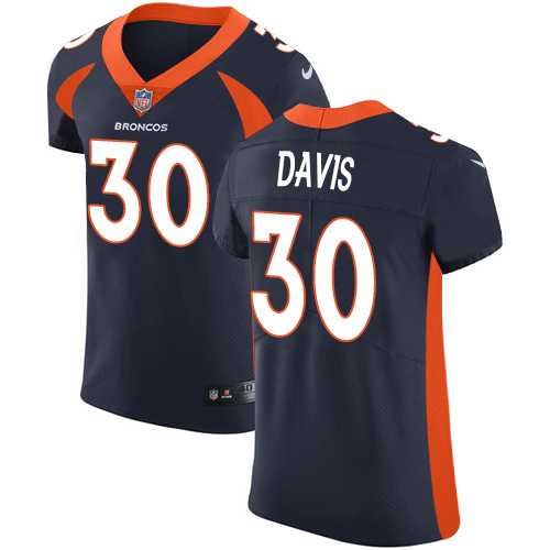 Nike Broncos #30 Terrell Davis Navy Blue Alternate Men's Stitched NFL Vapor Untouchable Elite Jersey - Click Image to Close